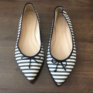 Navy/white Stripe Ballet Flats (Jcrew)